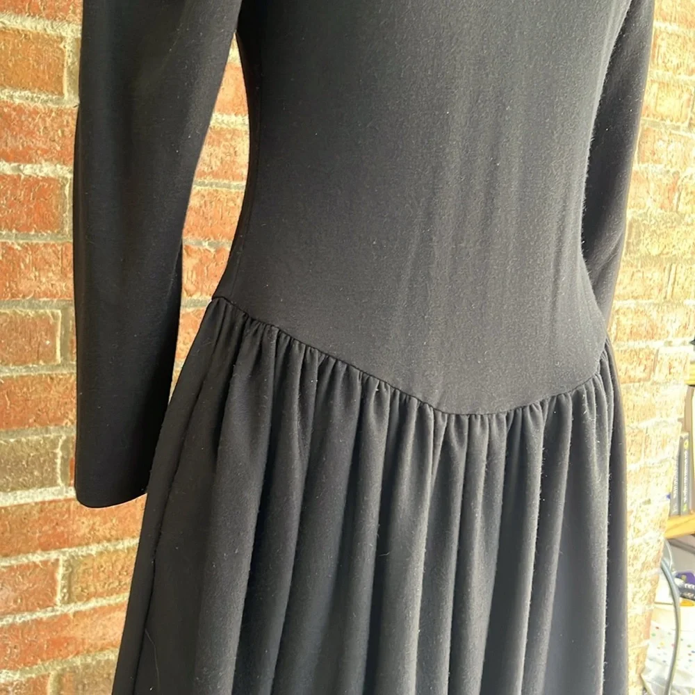 Vintage Go Vicki! Black Long Sleeve Drop Waist Dress size 4 - Picture 4 of 9